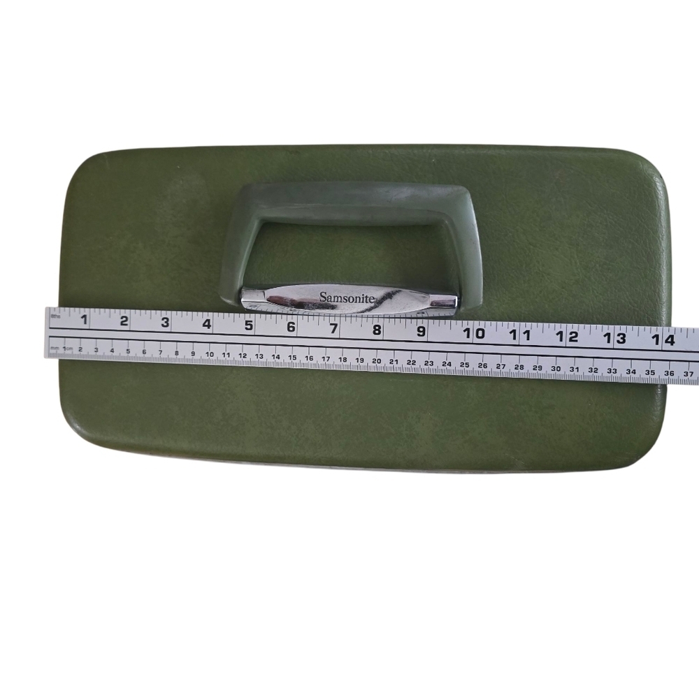 Samsonite Vintage Silhouette Olive Makeup Suitcase Travel Grandmacore - Picture 6 of 11